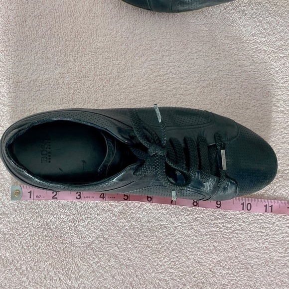 BOSS Hugo Boss Black Leather Low Top Trainers Sneakers 41 - Picture 13 of 15